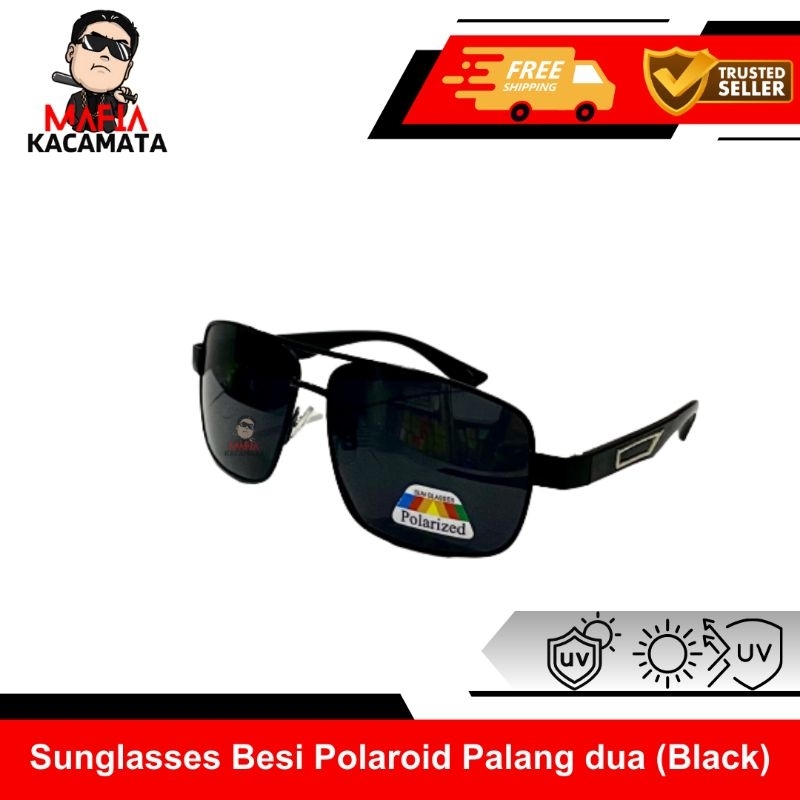 Kacamata Pria Hitam Polaroid 100% Kacamata Hitam Besi Anti Silau Matahari
