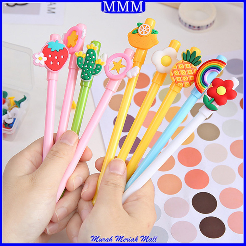 

MMM Pena Gel Lucu Karakter Kartun Buah Pulpen Karakter 3D 0.5mm Pen Cute Student Japanese Alat Tulis Kantor Sekolah Pena Pen Pencet Tinta Cair Ujung Lancip