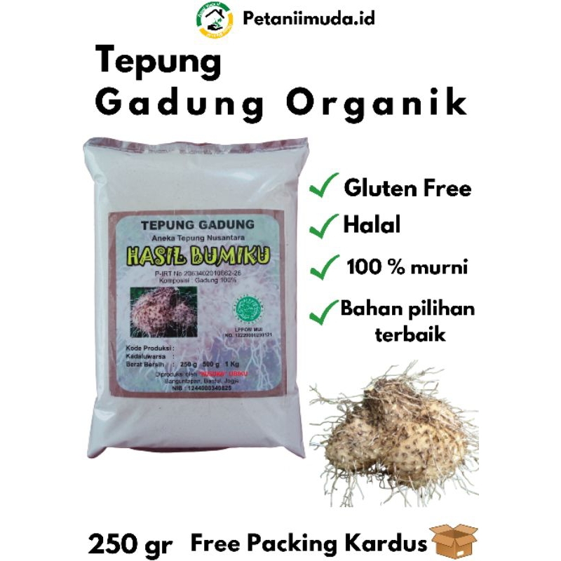 

Tepung GADUNG Organik kemasan 250 GRAM/ Tepung SIKAPA