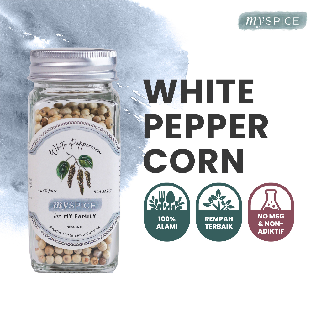 

MYSPICE 65g WHITE PEPPERCORN | MERICA BIJI Lada Putih asli Lampung