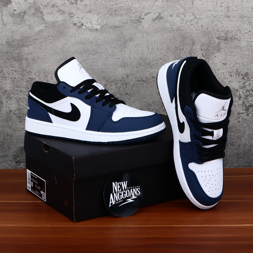 AJ 1 Low Dark Navy White Biru Low