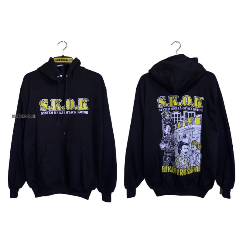 Jaket Hoodie Band Punk Skok Hitam / Jaket Musik / Jaket Pria / Jaket Punk