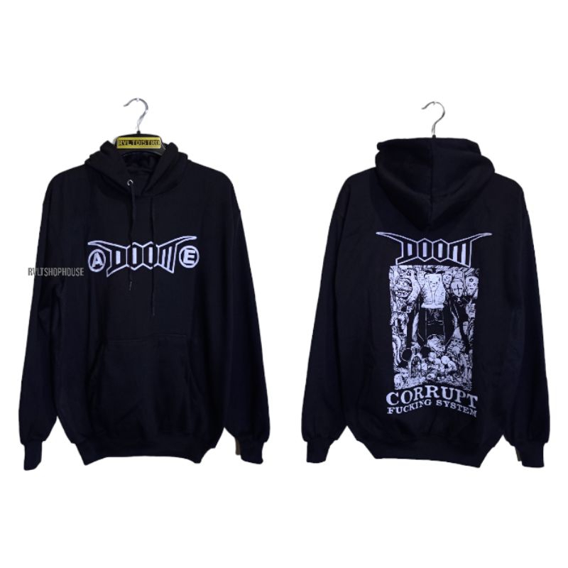 Jaket Hoodie Band Punk Doom - Corrupt / Jaket Distro / Jaket Punk Sweater Punk