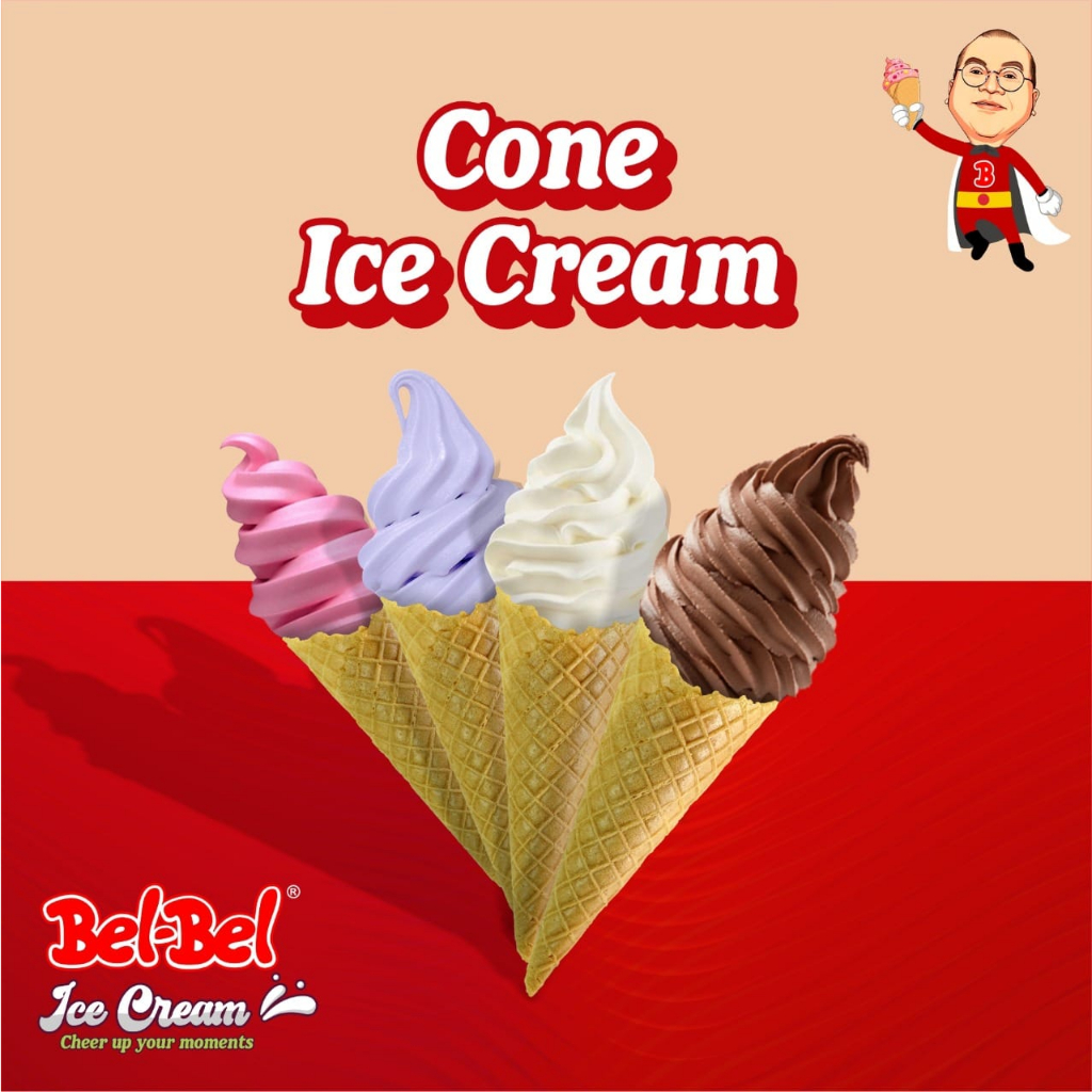 Soft Ice Cream Powder Premix BelBel Rasa Strawberry Kemasan 1 Kg | Halal | BPOM