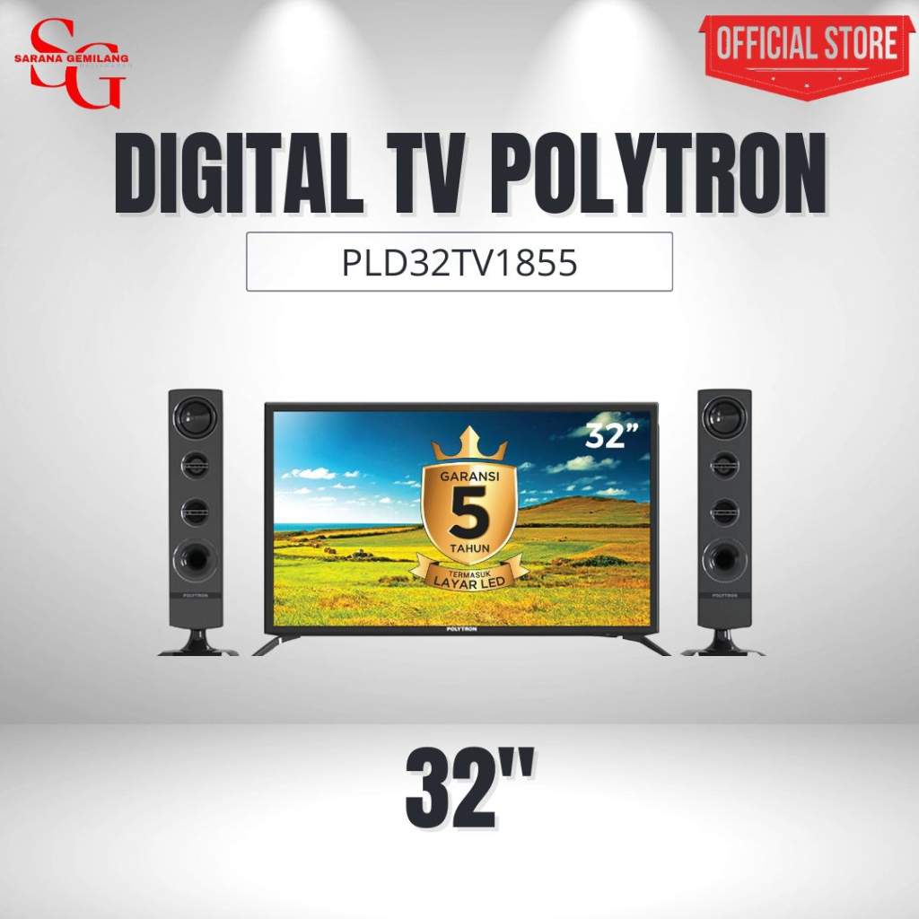 LED POLYTRON PLD32TV1855 / LED POLYTRON TOWER DIGITAL TV 32” / PLD 32 TV 1855