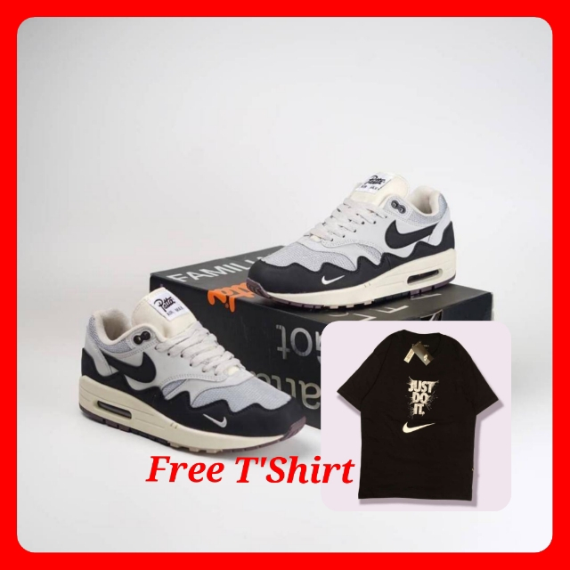 Sepatu Nike Air Max 1 Patta Grey Black Original
