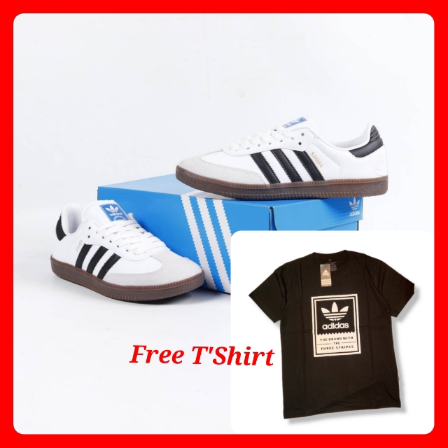 Adidas Samba Vegan White Black  Gum Original pria