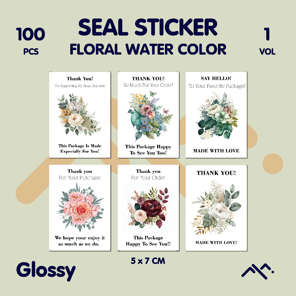 

[100PCS] Seal Sticker Segel Lucu Aesthetic Watercolor || Label Pengiriman || Label Pelindung || Sticker || Sticker Olshop || Aesthetic || Esthetic || Hampers