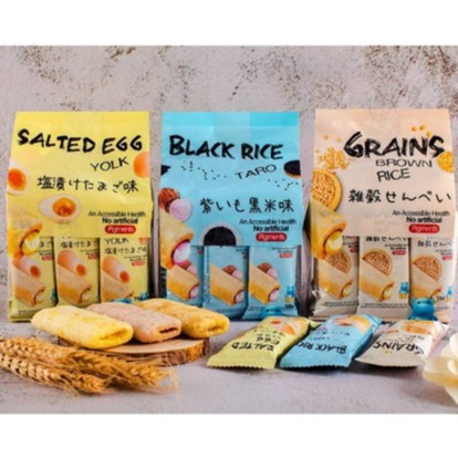 

IBO Grains Brown Rice Cracker Snack Black Rice Taro Salted Egg Makanan Ringan Kerupuk Beras Crackers