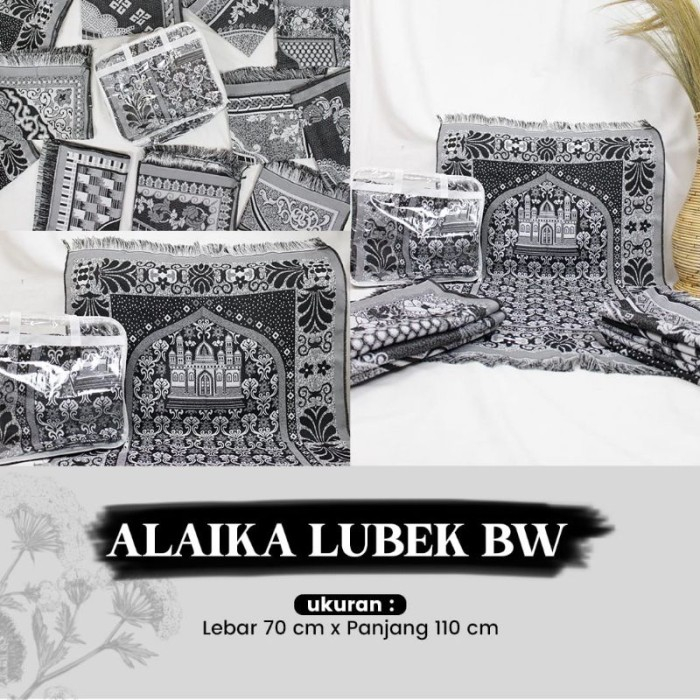 Sajadah Tipis Besar Alaika Khusus Hitam Putih / oleh oleh haji / oleh oleh umrah / sajadah travel / 