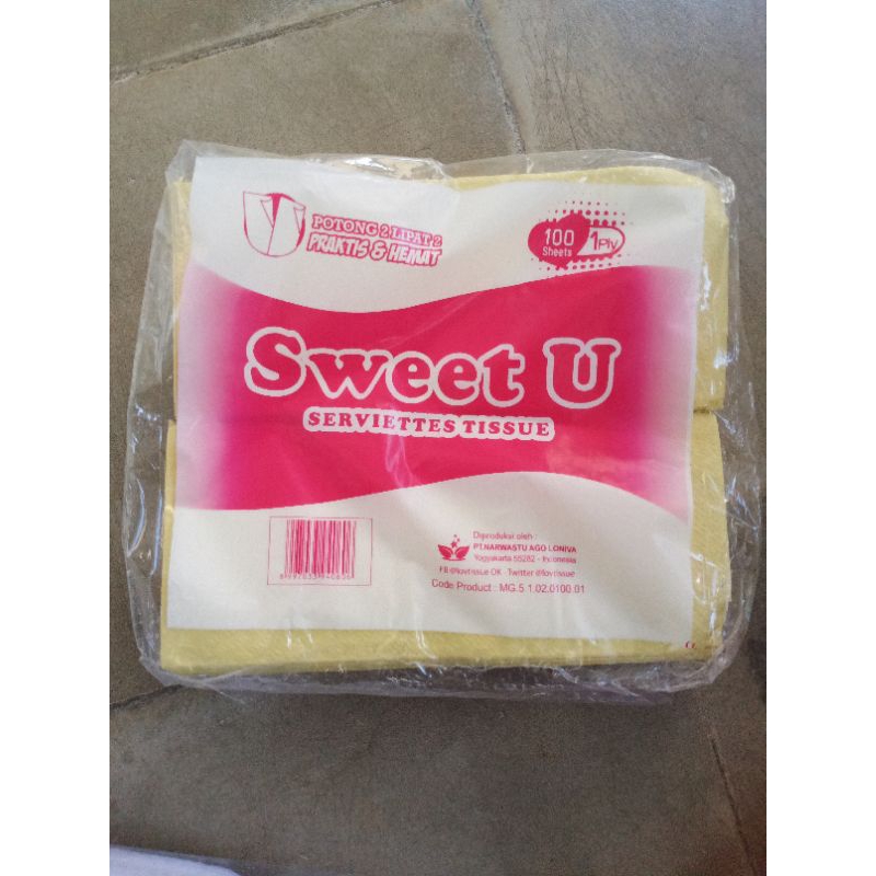 Tissue makan potong warna GreenSoft, Sweet-U