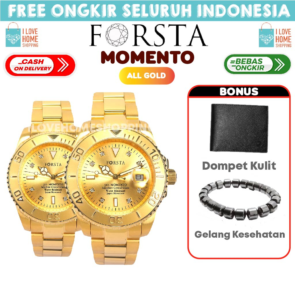 Forsta Momento All Gold 512 - Pria / Wanita / Couple - Jam Tangan Kesehatan