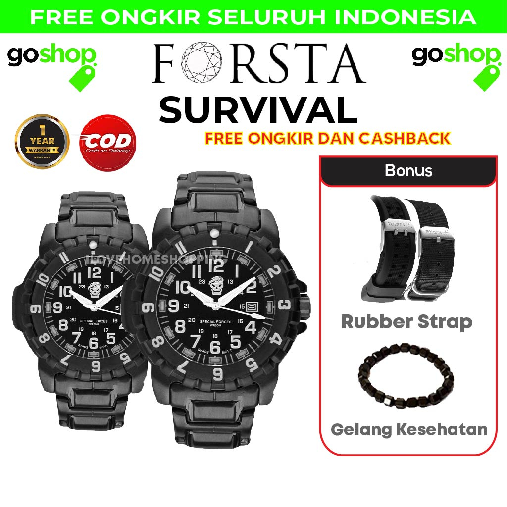 Forsta Survival Army BONUS Al Harameen Sport - Jam Tangan Multistrap