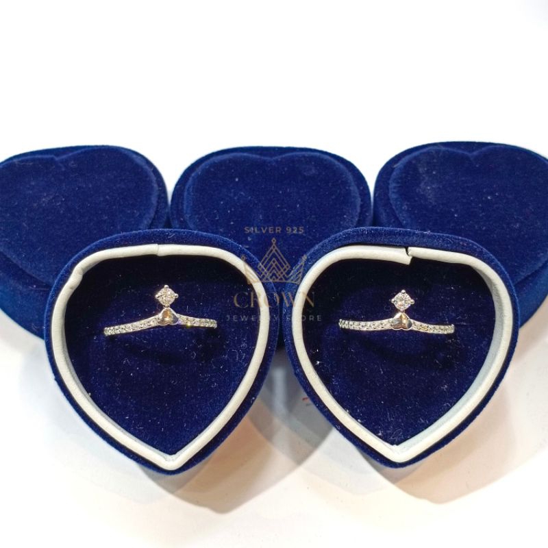 Cincin Silver 925 Silver Perak Asli Model Crown Mahkota Pandora Mewah Elegan
