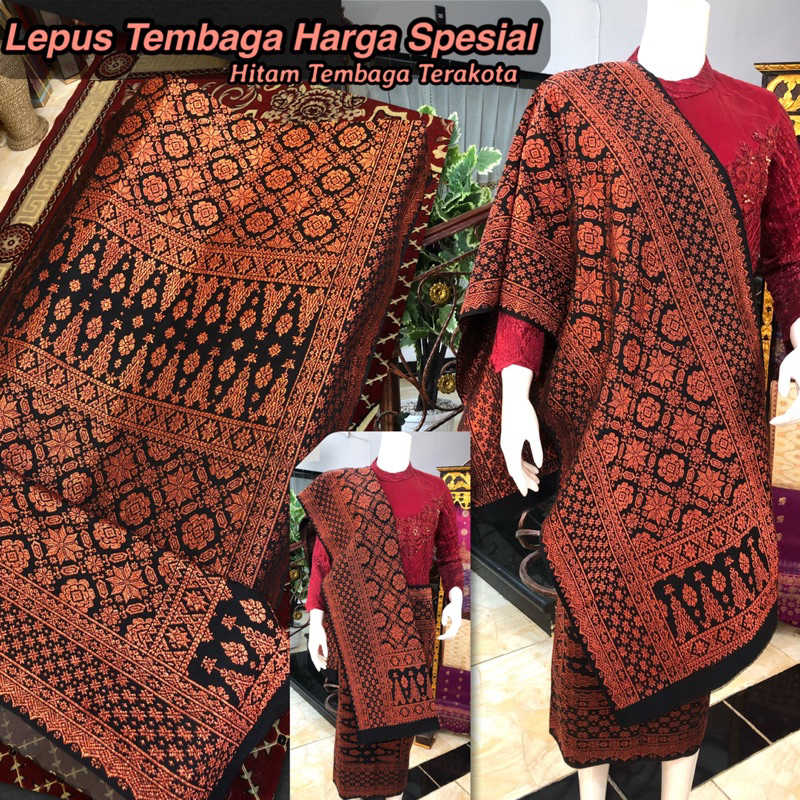 Songket Lepus Tembaga Spesial Hitam Tembaga Terakota /songket tenun asli palembang /ilham songket pa