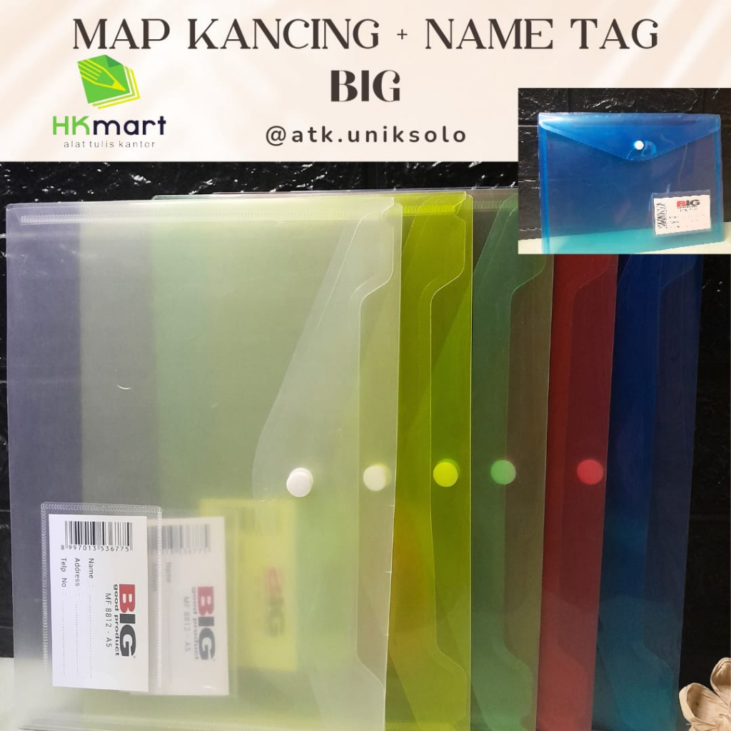 

MAP KANCING BIG KECIL A5 8812 + NAMETAG MURAH