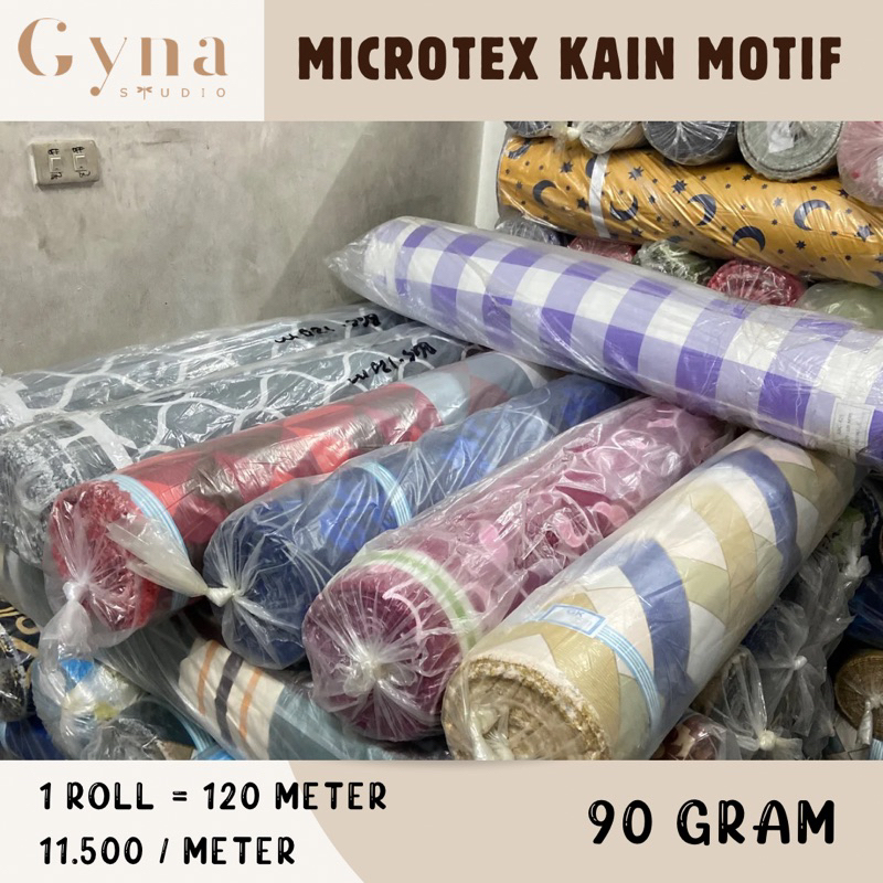 Kain 1 ROLL Seprei Katun Disperse / Microtex MOTIF 90 gram - Lebar 240cm / Abstrak, Kotak, Bulan bin