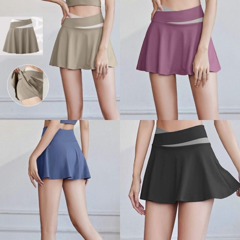 Kinarastorez - Celana sport hotpant rok dua layer  olahraga senam gym fitness wanita 129