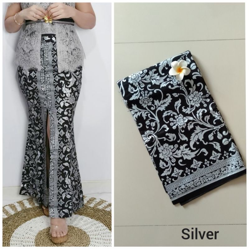 Rok Duyung Katun Prada Ukir Silver