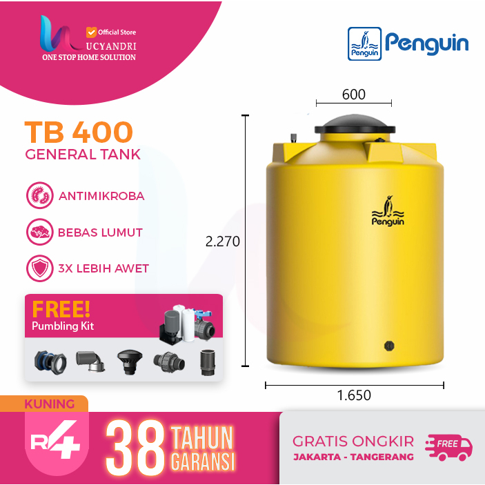 Toren Air Penguin TB400 Tangki Air Plastik 4100 L Tandon TB 400