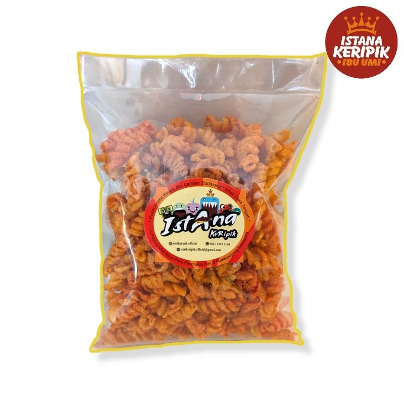 

Makaroni Spiral Ulir Pedas 100 Gr | Istana Keripik Ibu Umi