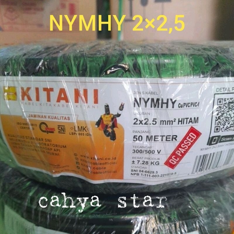 KITANI NYMHY 2x2,5 PERMETER kabel listrik serabut SNI ASLI tembaga murni