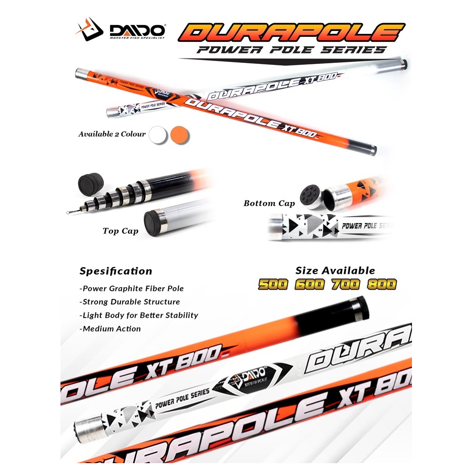 Joran Tegek Daido Durapole XT Giant Flag Kaku Ujung Solid Panjang 8, 7, 6, 5 Meter Diameter besar ku