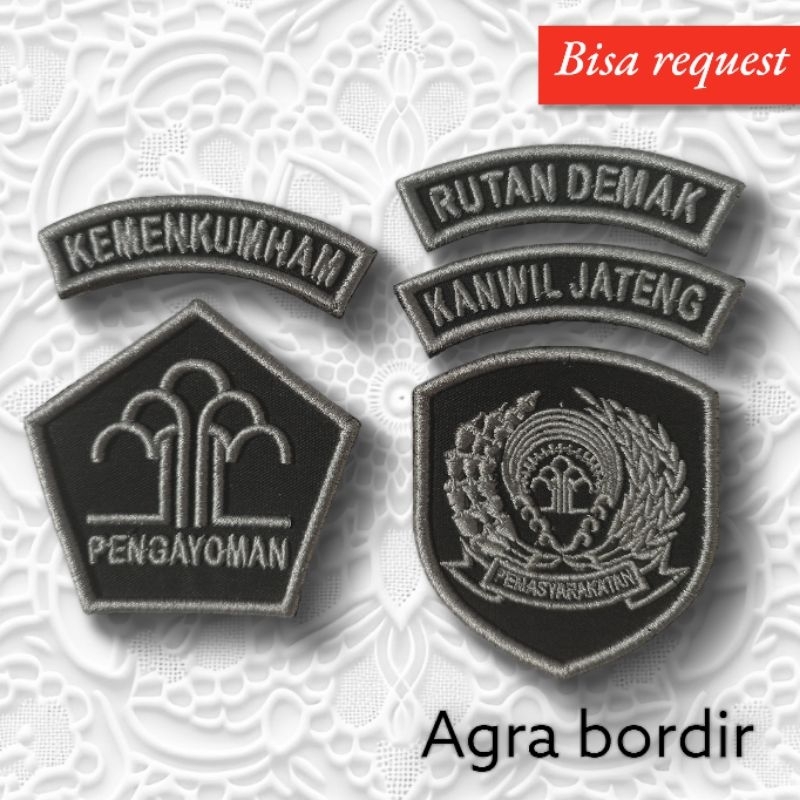 bordir timbul LAPAS KEMENKUMHAM PDH 3d timbul TERBARU  BISA REQUEST