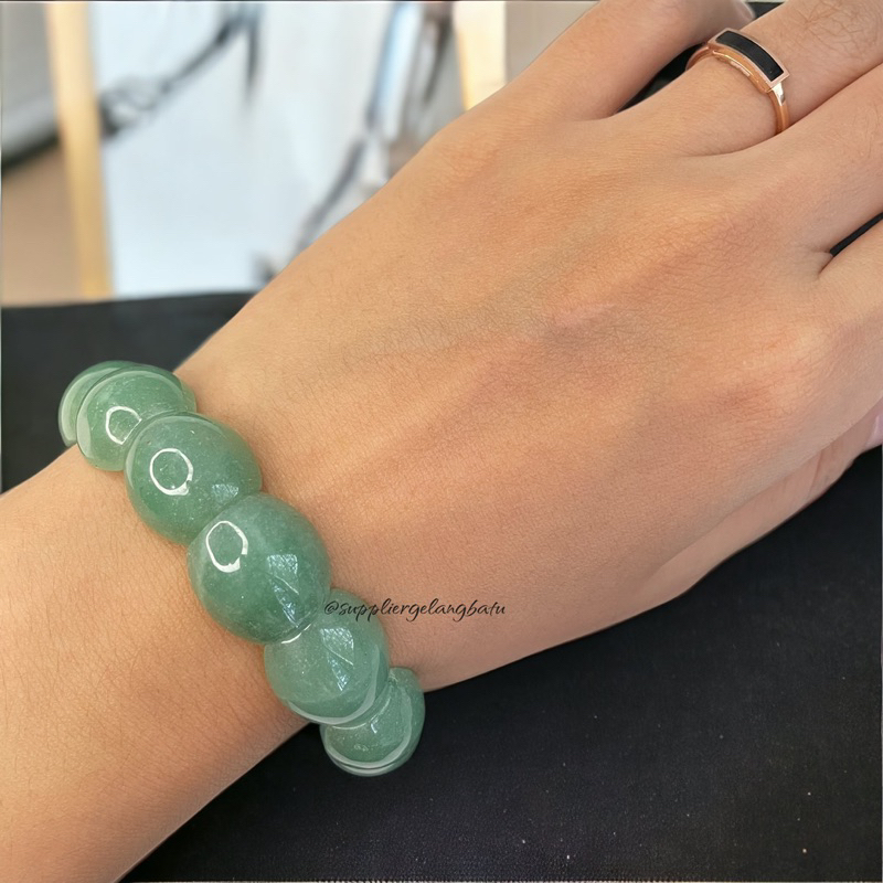 [BATU GIOK] GELANG BATU GIOK HIJAU green jade ASLI