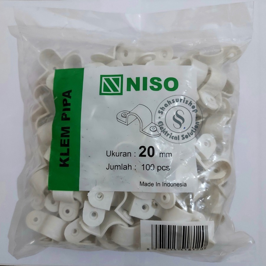 NISO Klem Pipa Listrik Clamp Pralon Listrik Pipa Conduit 20 Mm