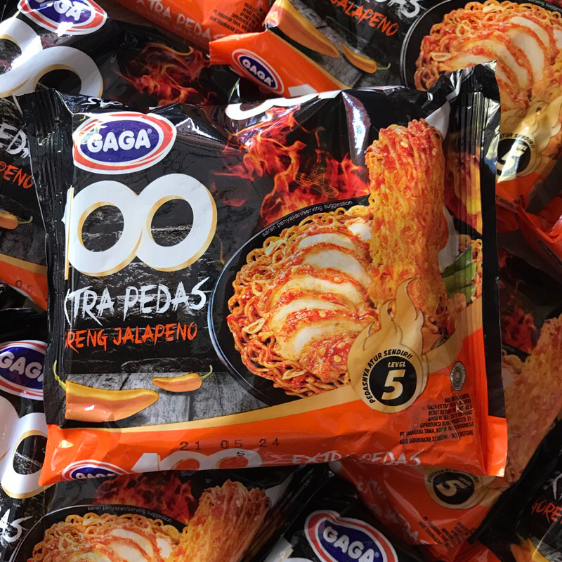 

Mie Instan Viral Mie Gaga 100 Extra Pedas Goreng Jalapeno Level 5