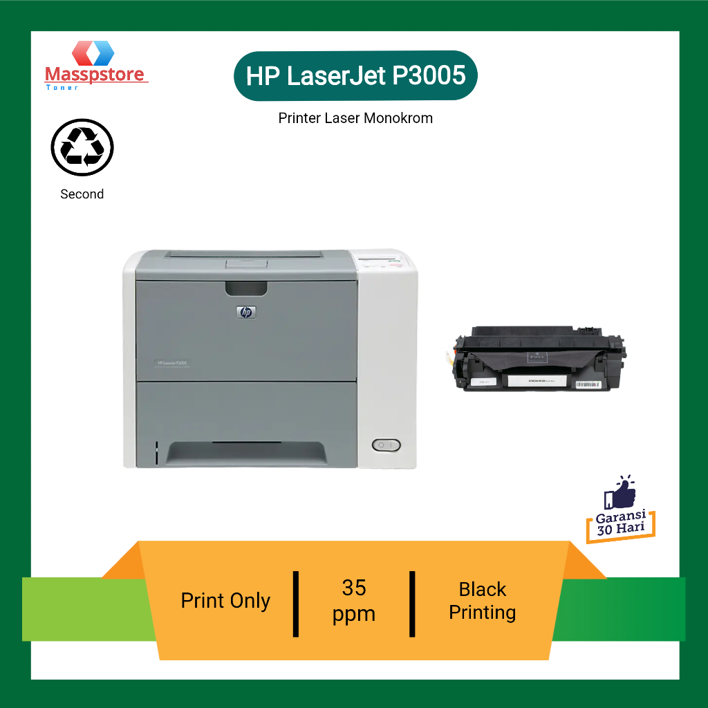 Printer Hp LaserJet 3005n Printer Laser Hitam putih