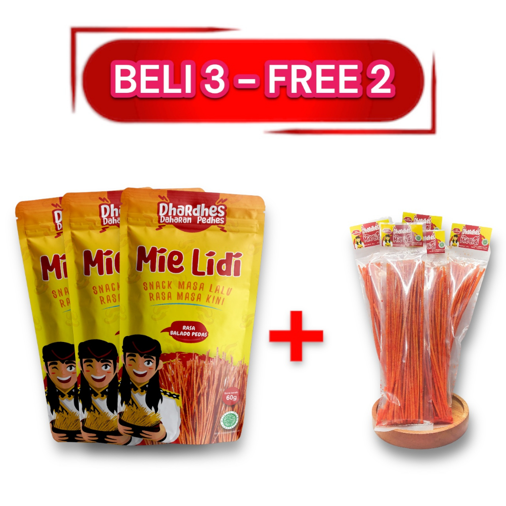 

BELI 3 MIE LIDI 60G RASA BALADO PEDAS FREE 2 MIE LIDI DHARDHES 20G