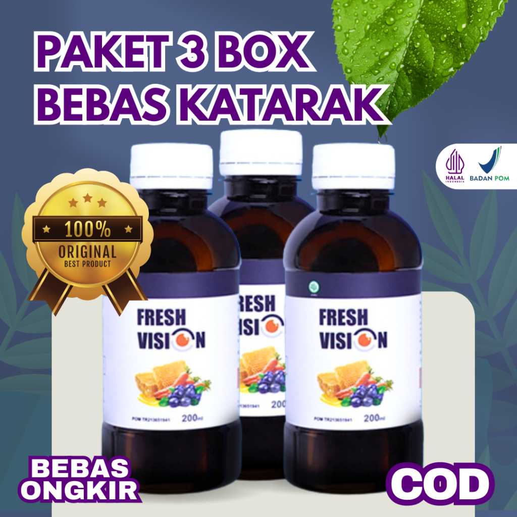 

Fresh Vision Madu Herbal Alami Paket 3 Botol Pertajam Penglihatan Mata dan Mencegah Rabun Isi Per Box 200 Ml