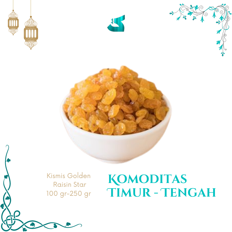 

Kismis Golden Raisin Star Asam Manis Al-Makkah Wine Golden Star Raisin 100gr-250gr