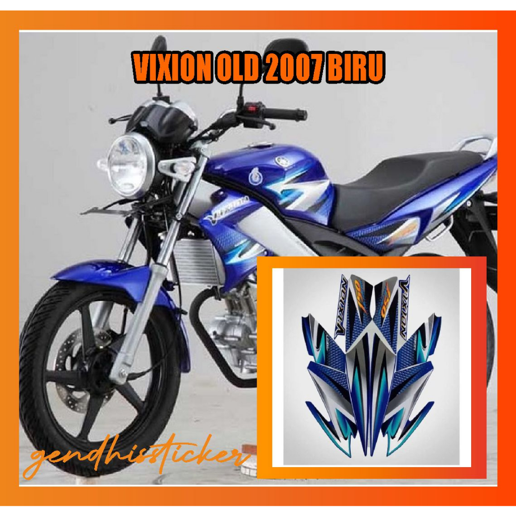 striping motor vixion old 2007 biru