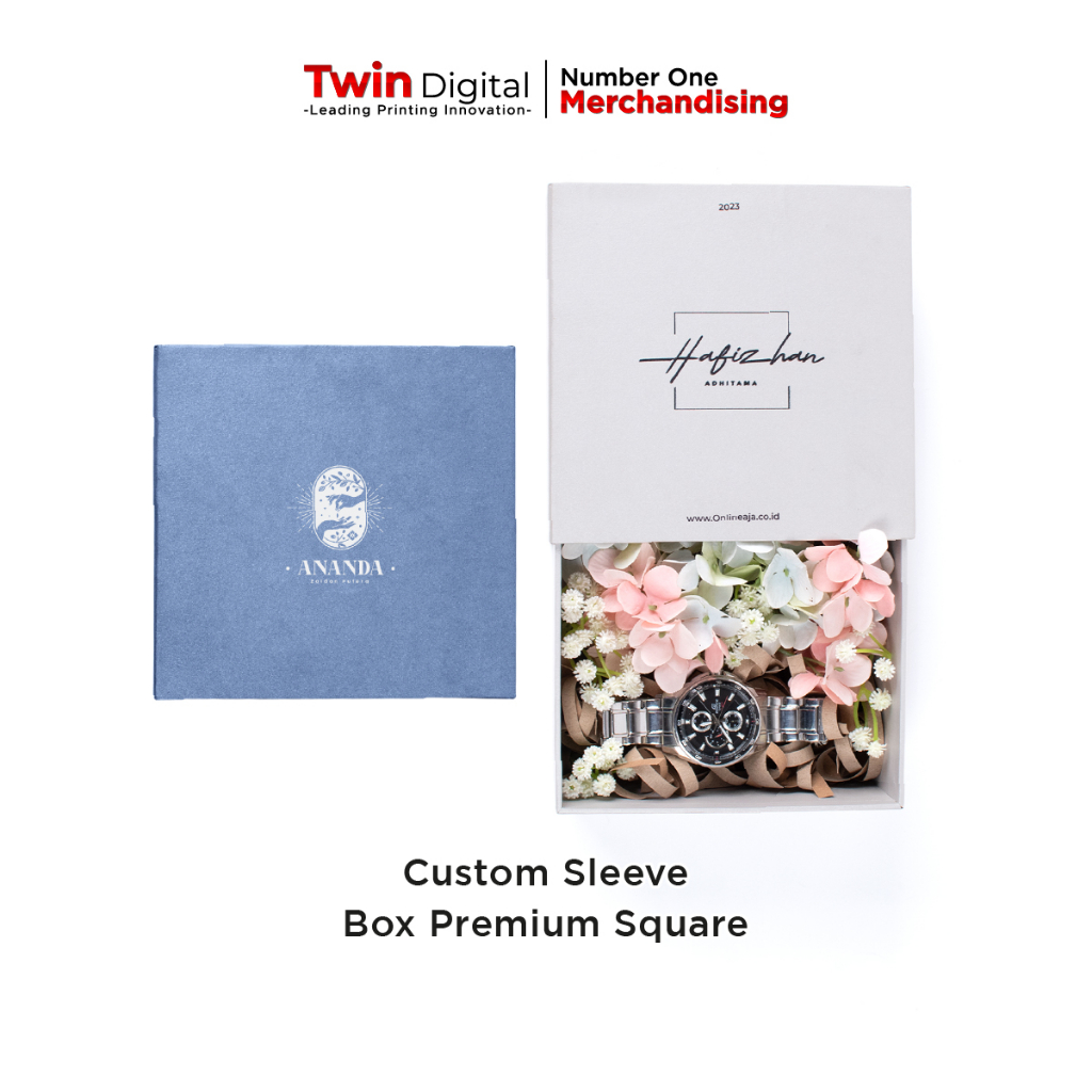 

Twindigital Custom Sleeve Box Premium Square Tempat Perhiasan - Kotak Kado Ulang Tahun Hampers Wedding