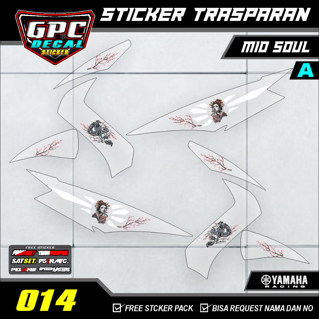 STICKER STRIPING TRANSPARAN YAMAHA MIO SOUL VARIASI TERBARU GPC DECAL 014