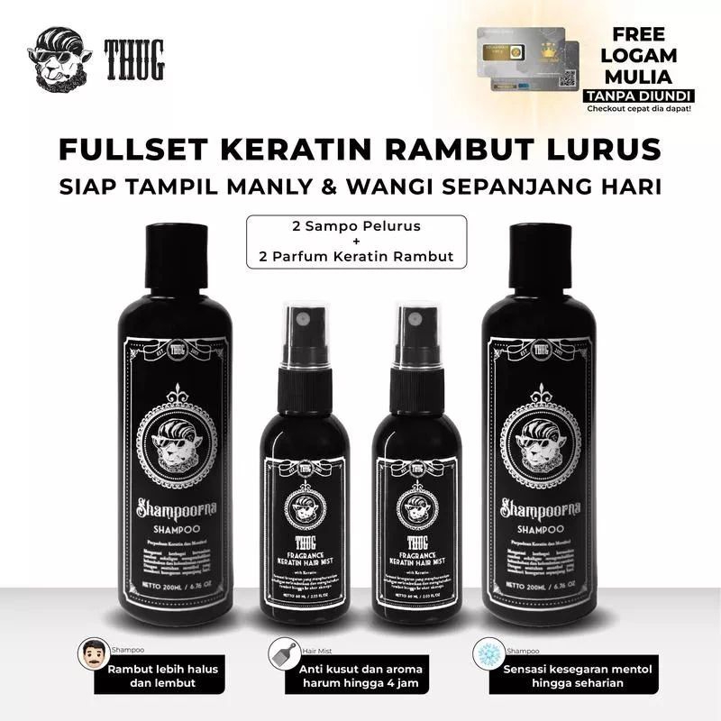 Shampoorna shampo Thug Meluruskan Rambut FREE (HADIAH)