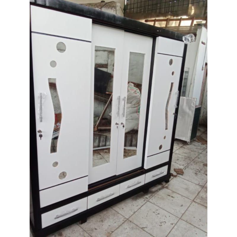 LEMARI PAKAIAN SLIDING 4 PINTU LEMARI PAKAIAN MINIMALIS LEMARI BAJU. LEMARI PAKAIAN 4 PINTU LEMARI 4