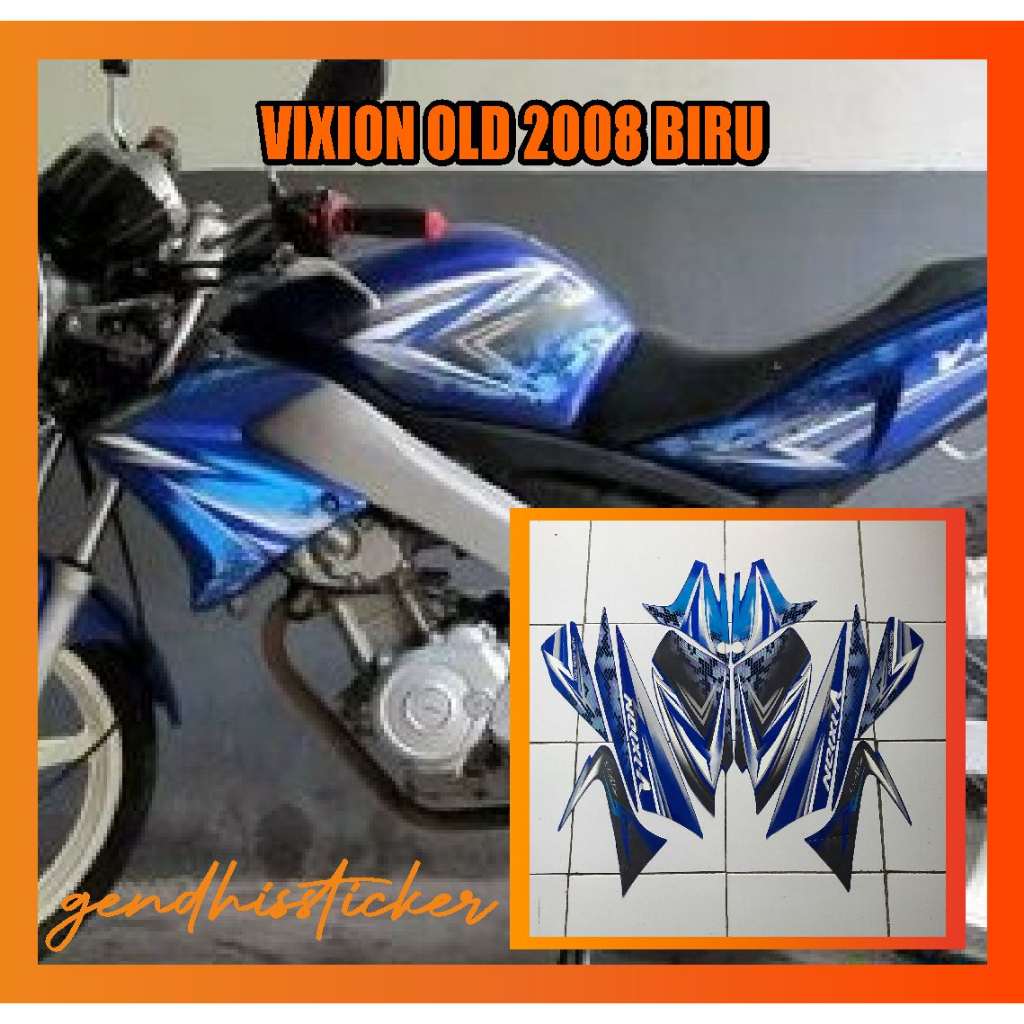 striping motor vixion old 2008 biru