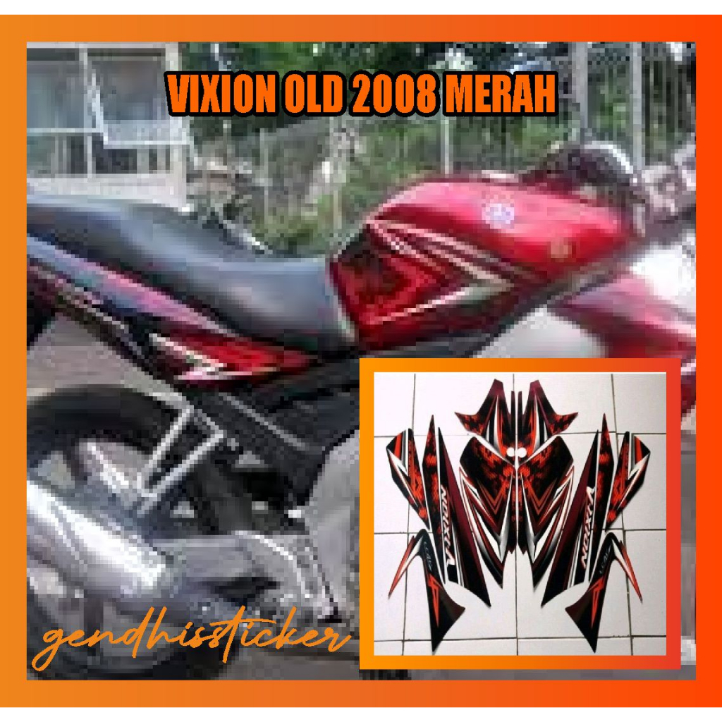 striping motor vixion old 2008 merah