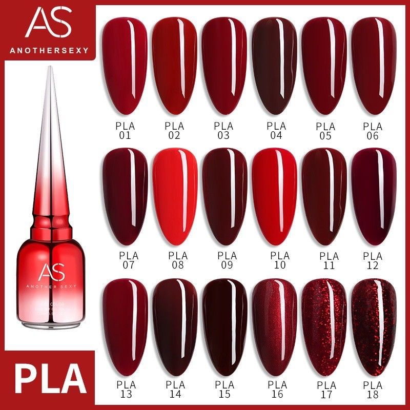 AS GEL PLA CLASSIC RED GEL POLISH / KUTEK GEL ANOTHER SEXY RED SERIES / KUTEK GEL MERAH MAROON MARUN