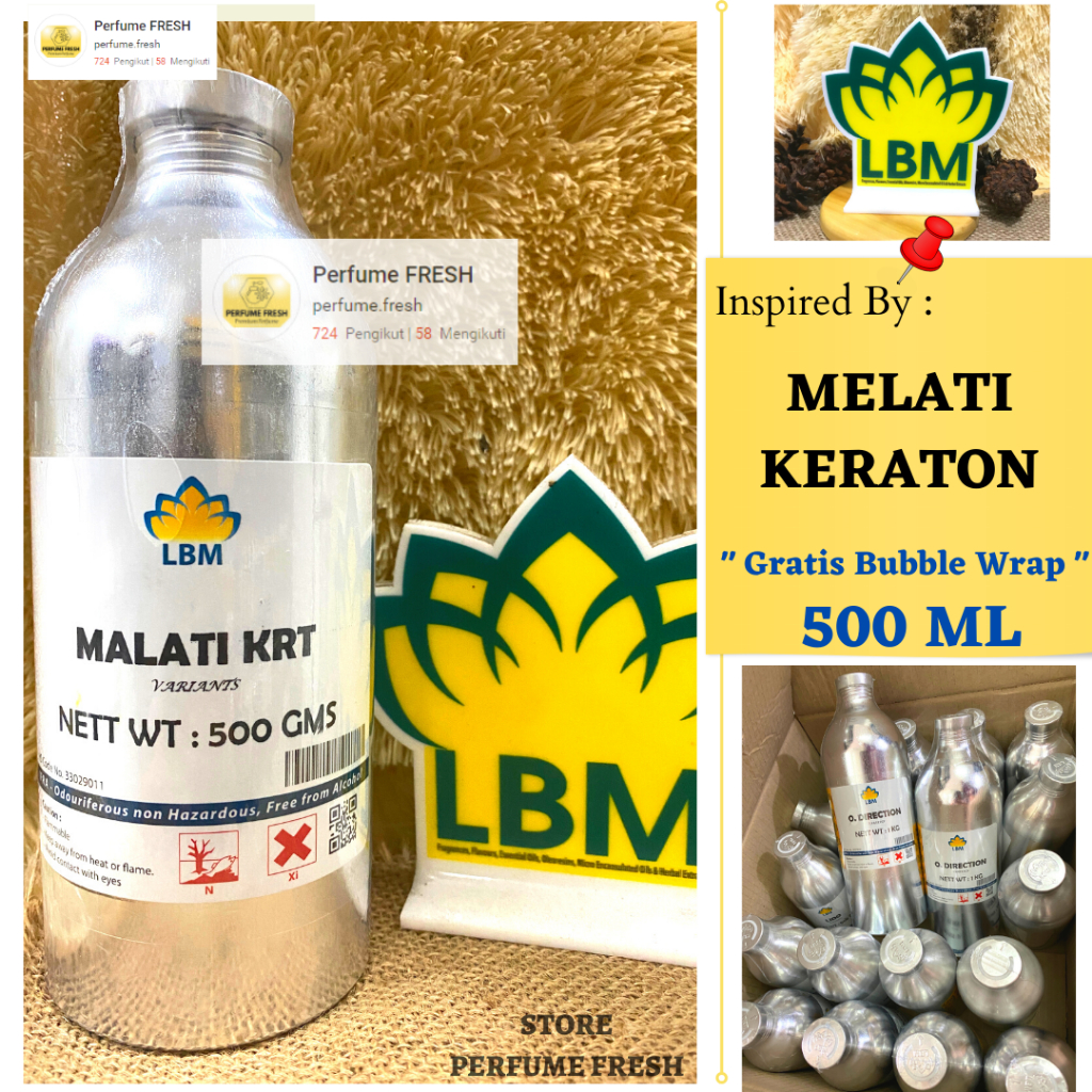 Bibit Parfum Melati Kraton by LBM 500 ML Segel Pabrik - PERFUME MELATI NON ALKOHOL MURNI MELATI KERATON