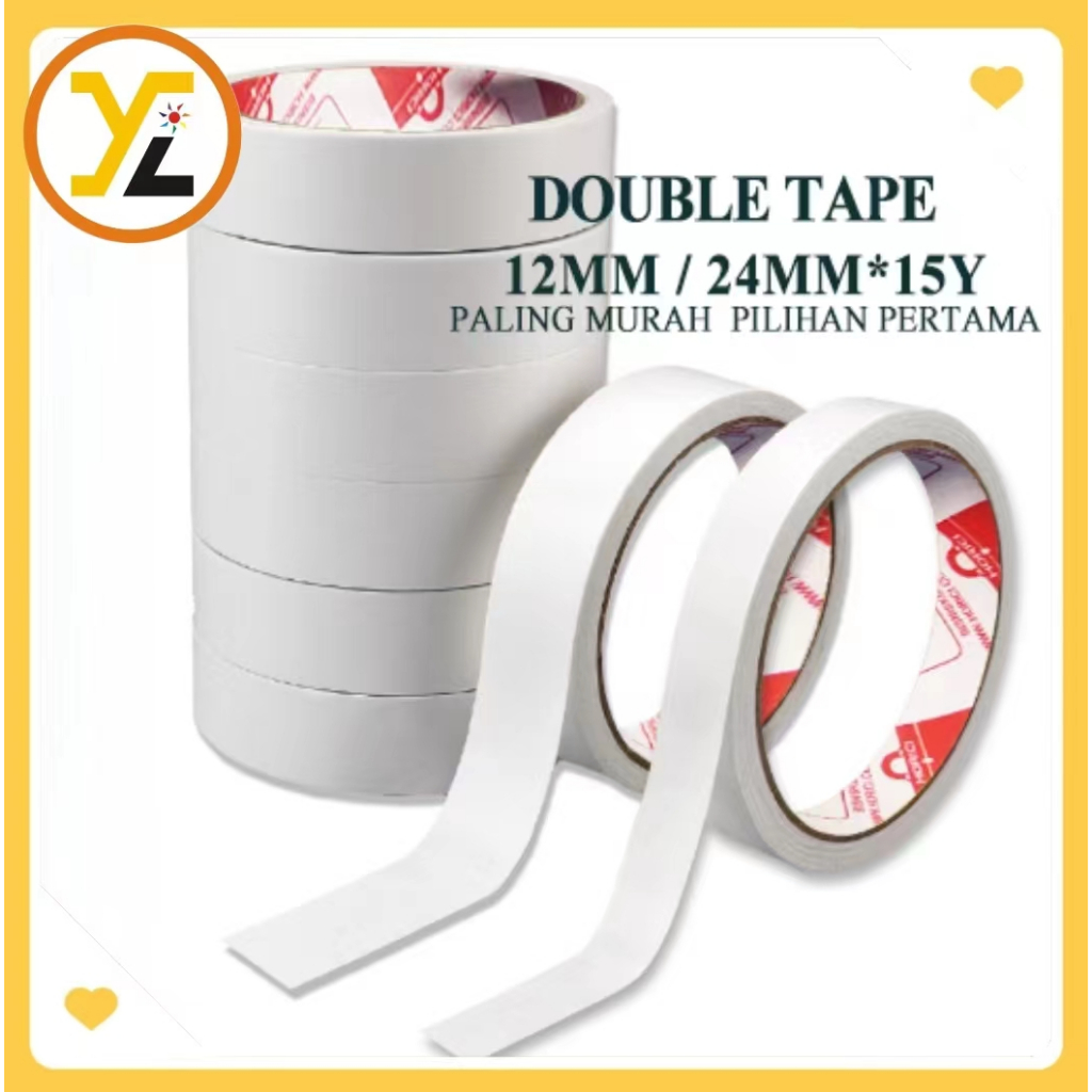 

MEREK HORICI ASLI 24mm*15Y & 12mm*15Y Selotip Murah Berkualitas Isolasi Double Tape