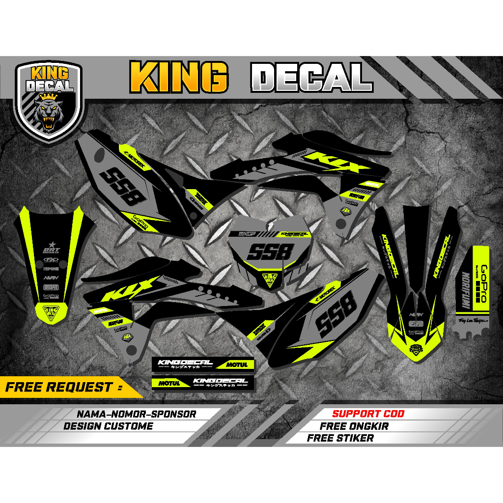 DECAL STICKER KLX GORDON FULL BODY / DECAL GORDON / DECAL STIKER VARIASI KLX GORDON / STICKER KLX ST