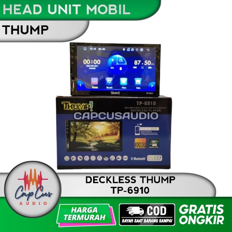 HEAD UNIT MOBIL DECKLESS 7 INCH THUMP TP 6910 / DECKLESS THUMP