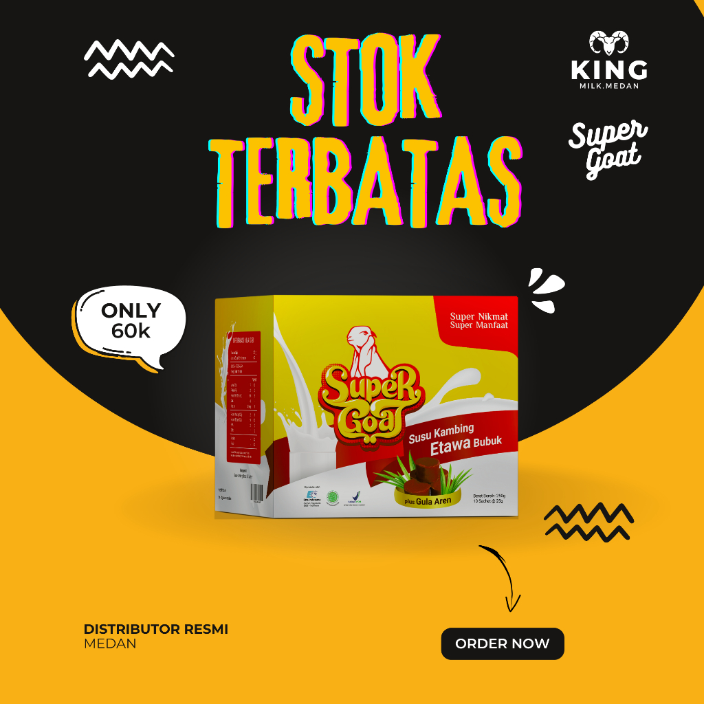 

[ TERLARIS & TERPERCAYA ] SUPER GOAT SUSU KAMBING ETAWA BUBUK GULA AREN | Supergoat Pengganti Asi -