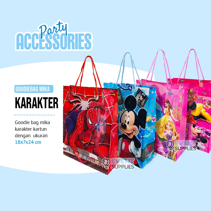 

Tas Mika Tenteng Karakter Hampers Ulang Tahun Anak Spiderman Cars Frozen