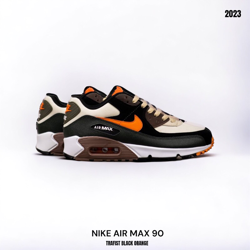 SEPATU PRIA SNEKERS NK AIR MAX 90 TRAFIST BLACK ORANGE